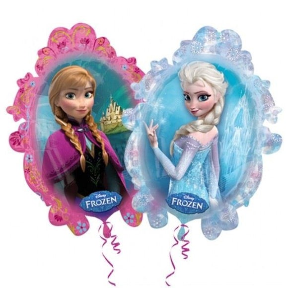 Palloncino foil supershape sagoma specchio addobbi festa Principessa Frozen Anna Elsa
