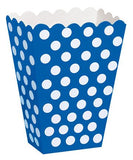 Scatole Popcorn Party Box Blu Pois Bianchi contenitore per caramelle confetti