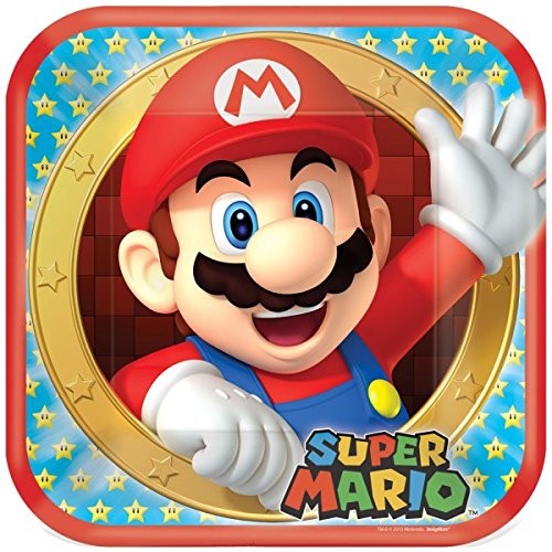 8 Piatti addobbi festa Super Mario Bros cm 23 – partyeballoon