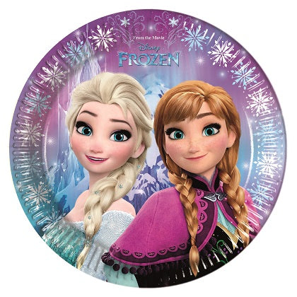 Piatti coordina tavola Addobbi Festa Frozen Anna e Elsa Northern Light cm  23 da 8 pz – partyeballoon