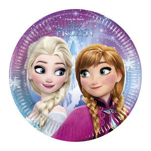 Piattini coordinato tavola addobbi festa Frozen Anna e Elsa Northern Light cm 18 da 8 pz