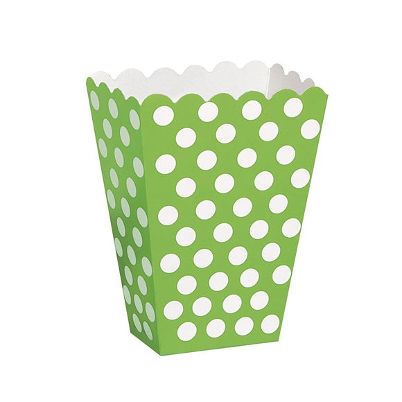 Scatole Popcorn Party Box Verde Pois Bianchi contenitore per caramelle confetti