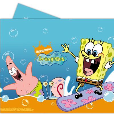 Tovaglia di plastica coordinato tavola per festa a tema Spongebob Surfing