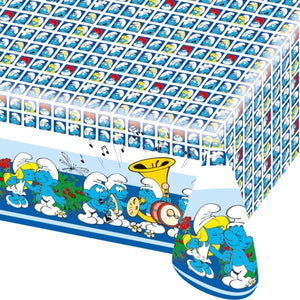 Tovaglia di plastica coordinato tavola per festa a tema The Smurfs I Puffi