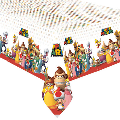 Tovaglia in pastica addobbi festa Super Mario Bros cm 120x180