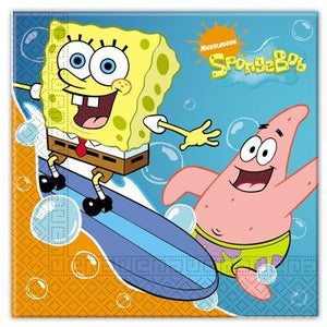 Tovaglioli di carta per festa a tema Spongebobo Surfing