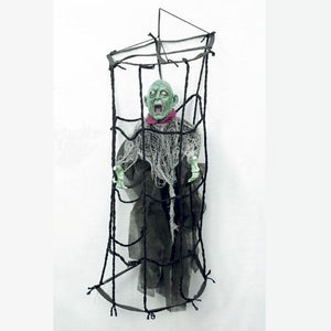 Zombi in gabbia Halloween cm 60 con luci suono e movimento